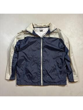 vintage nike 900 hooded windbreaker navy cream